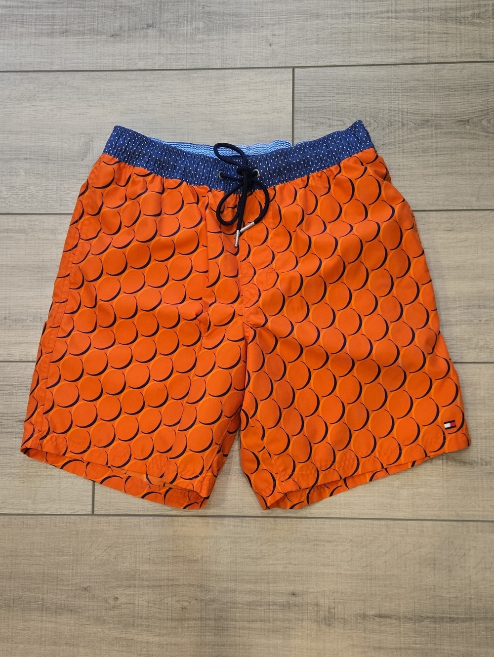 Tommy Hilfiger Orange & Navy Patterned Swim Trunks